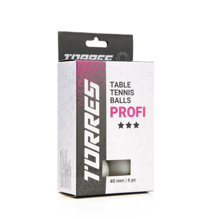 Мяч для наст. тенниса TORRES Profi 3*, TT23012, диам. 40+мм, упак. 6 шт, белый за 338.30 ₽ купить в Грозном