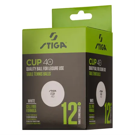 Мяч для наст. тенниса Stiga Cup ABS, 1110-2510-12, диам.40+мм, пластик, упак. 12 шт, белый за 1&nbsp;774.80 ₽ купить в Грозном