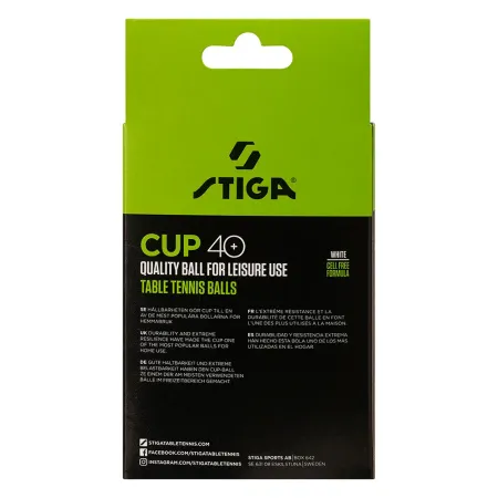 Мяч для наст. тенниса Stiga Cup ABS, 1110-2510-12, диам.40+мм, пластик, упак. 12 шт, белый за 1&nbsp;774.80 ₽ купить в Грозном
