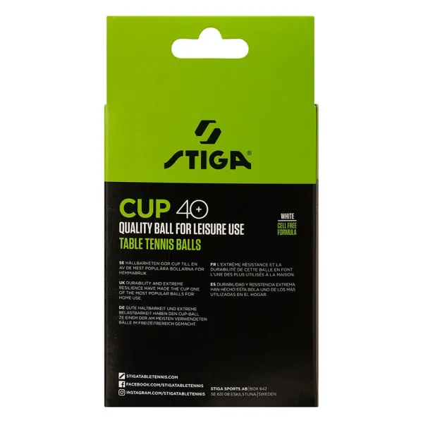 Мяч для наст. тенниса Stiga Cup ABS, 1110-2510-12, диам.40+мм, пластик, упак. 12 шт, белый за 1&nbsp;774.80 ₽ в Грозном