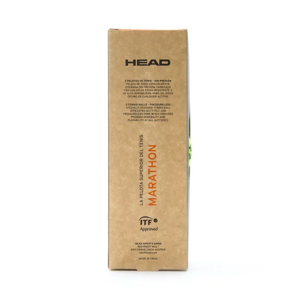 Мяч теннисный HEAD Marathon 3B, 578183, крафт. упак.3шт, без давления, фетр, нат.резина,желтый за 1&nbsp;055.70 ₽ в Грозном