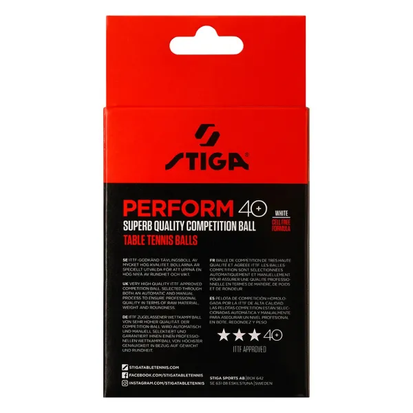 Мяч для наст. тенниса Stiga Perform 3***, 40+, 1113-2110-06, пластик, ITTF Appr., уп.6 шт, бел за 2&nbsp;121.60 ₽ в Грозном