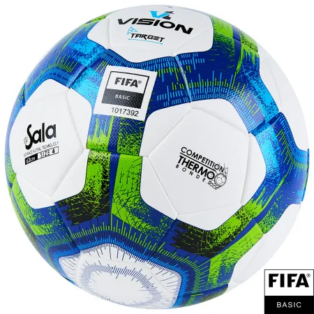 Мяч футзал. VISION Target, FS324094, FIFA Basic, р.4, 32 п. PU, 3 подкл.сл, термосшивка, бело-синий за 3&nbsp;519 ₽ купить в Грозном