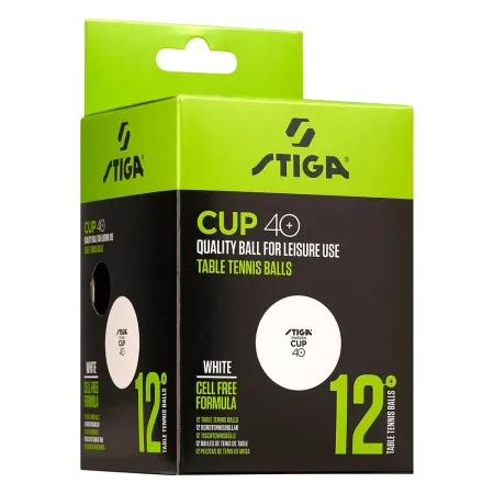 Мяч для наст. тенниса Stiga Cup ABS, 1110-2510-12, диам.40+мм, пластик, упак. 12 шт, белый за 1&nbsp;774.80 ₽ купить в Грозном