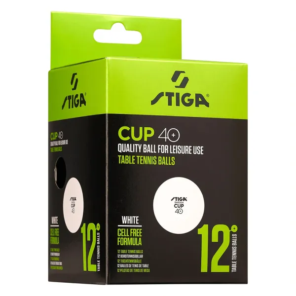 Мяч для наст. тенниса Stiga Cup ABS, 1110-2510-12, диам.40+мм, пластик, упак. 12 шт, белый за 1&nbsp;774.80 ₽ в Грозном