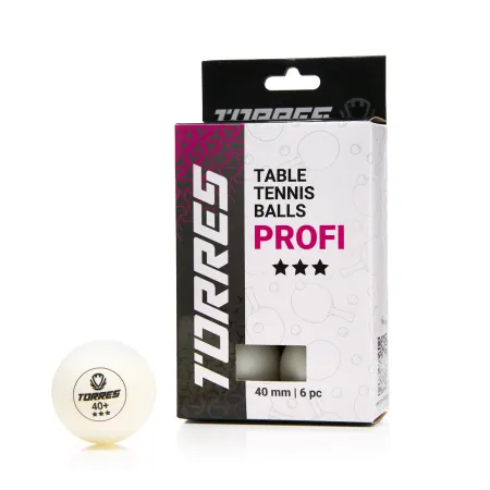 Мяч для наст. тенниса TORRES Profi 3*, TT23012, диам. 40+мм, упак. 6 шт, белый за 338.30 ₽ купить в Грозном