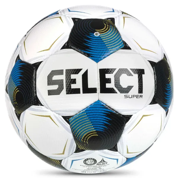 Мяч футб. SELECT Super v26, 3625571128,р.5, FIFA PRO, 32пан, ПУ-микрофибра,руч.сш, бело-сине-черный
