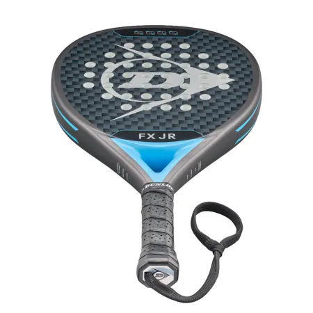 Ракетка для падела Dunlop FX Jr, 10370738, для юниоров, гибрид, графит, черно-голубой за 11&nbsp;019.40 ₽ купить в Грозном