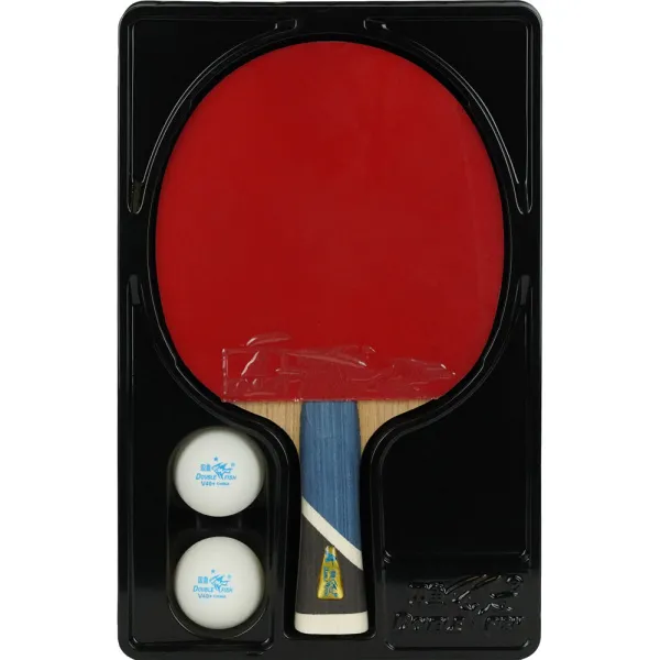Ракетка для н/т DOUBLE FISH 5A+C, для продвин, ITTF Appr, накл. 2,1 мм, конич. ручка+ 2 мяча V40+мм за 2&nbsp;779.50 ₽ в Грозном