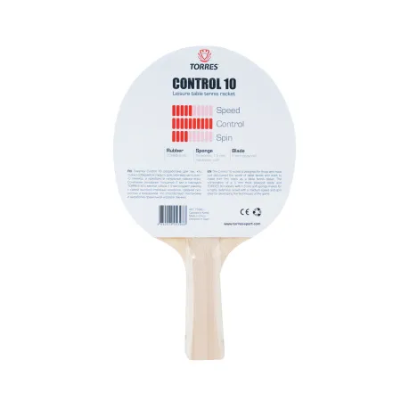 Ракетка для н/т TORRES Control 10, TT0001, для начинающих, накладка 1,5 мм, конич. ручка за 426.70 ₽ купить в Грозном